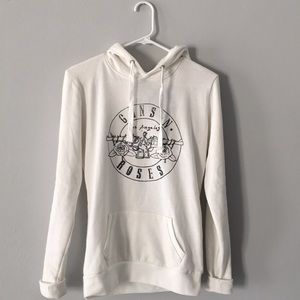 Guns N Roses 🥀 NWOT LA Distressed White Hoodie